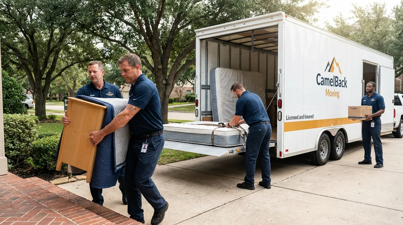 Crew loading residential truck for cross-state move from South Bound Brook, NJ
